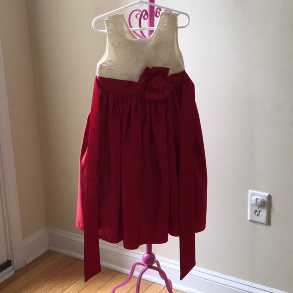 Red and white dress